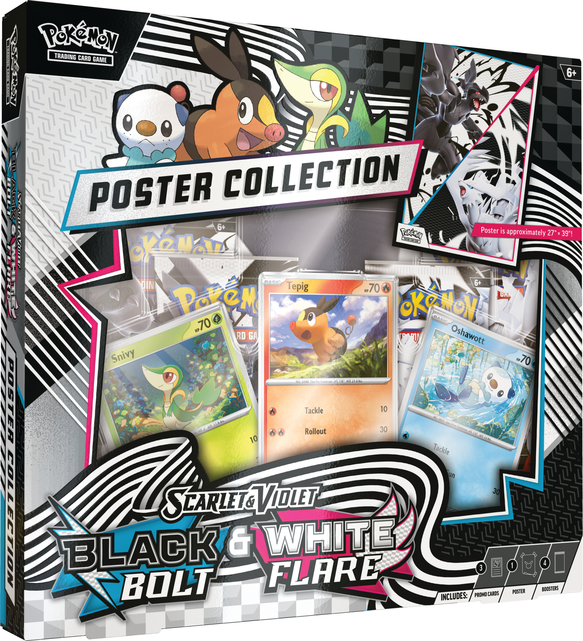 Pokemon black bolt & white flare poster collection (sv10.5)